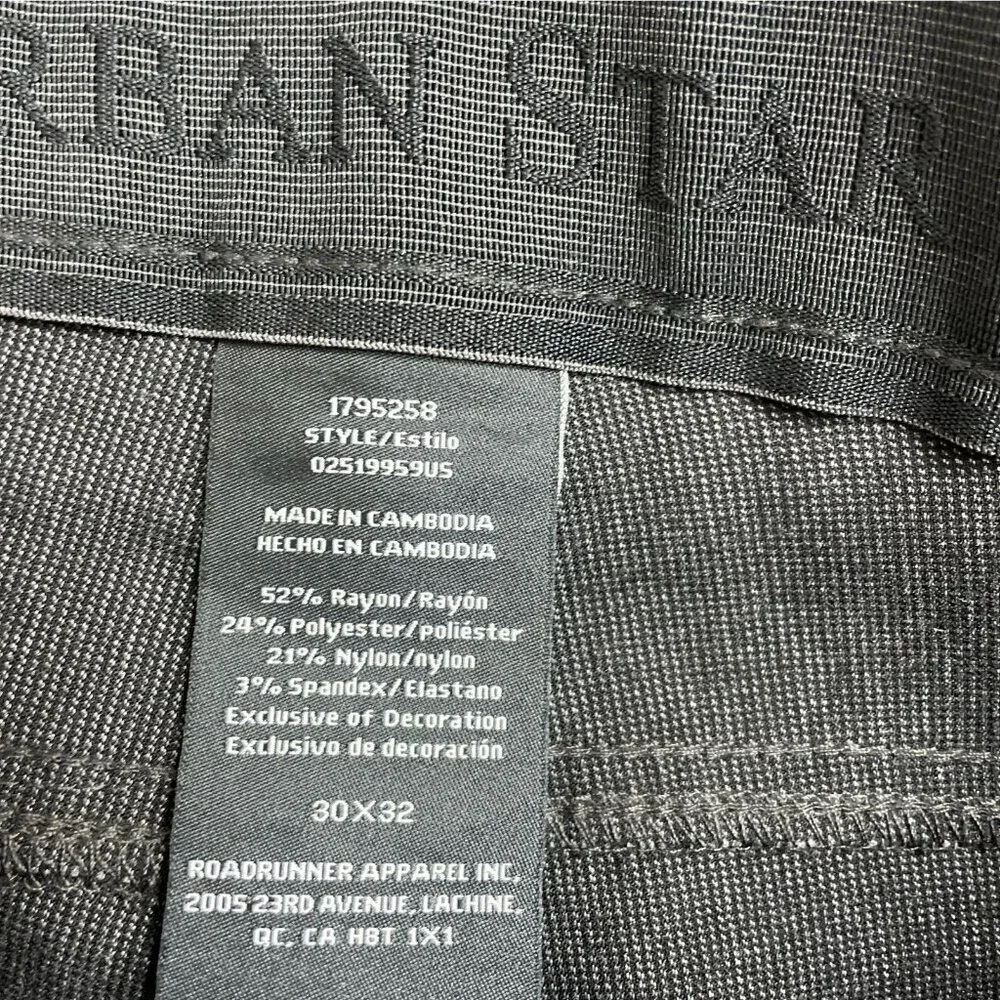 NEW Urban Star Men's 30x32 Stretch Relaxed Fit Straight Leg Pants Dark Gray